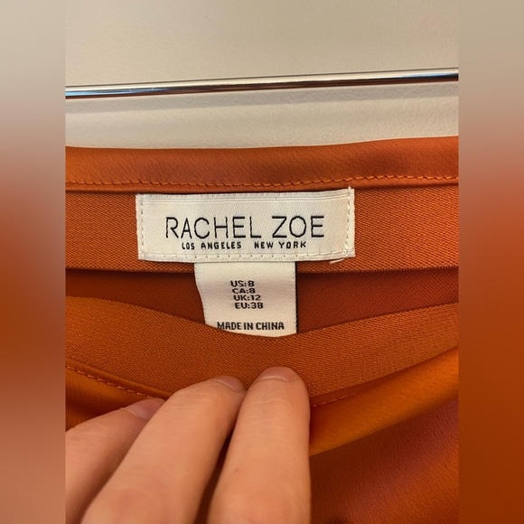New Rachel Zoe Orange Satin Slip Skirt Size 8 - Picture 3 of 10